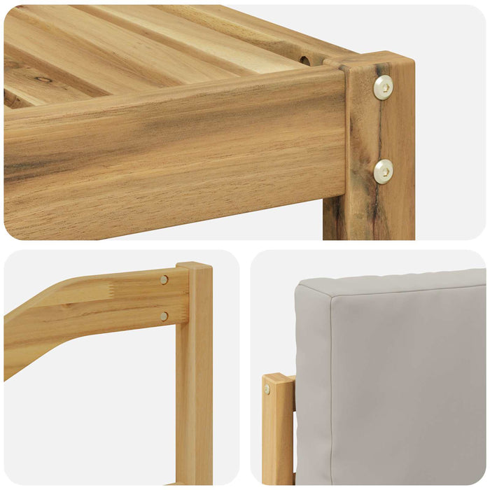 Set de canapele de exterior cu pernă 6 pcs Alb și gri deschis WALTI