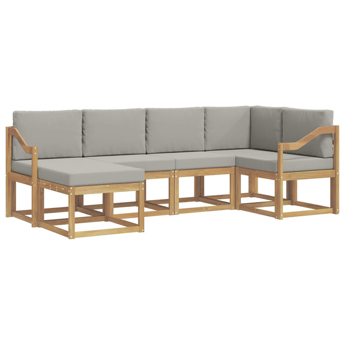 Set de canapele de exterior cu pernă 6 pcs Alb și gri deschis WALTI