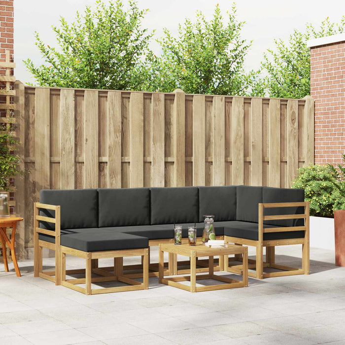 Set de canapele de exterior cu pernă 7 pcs Alb și antracit WALTI