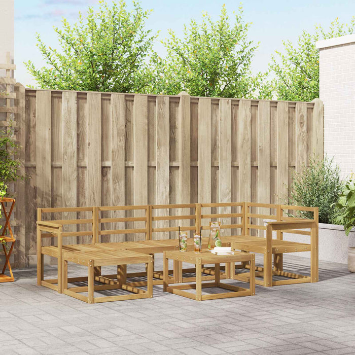 Set de canapele de exterior 7 pcs Alb Lemn Solid de Acacia WALTI