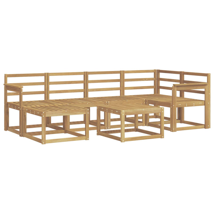 Set de canapele de exterior 7 pcs Alb Lemn Solid de Acacia WALTI