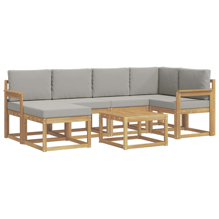 Set de canapele de exterior cu pernă 7 pcs Alb și gri deschis WALTI