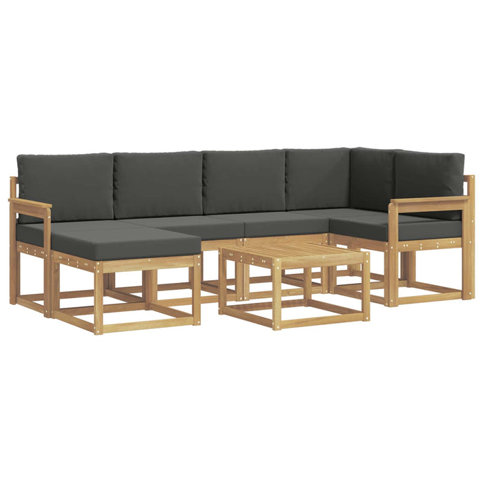 Set de canapele de exterior cu pernă 7 pcs Alb și antracit WALTI
