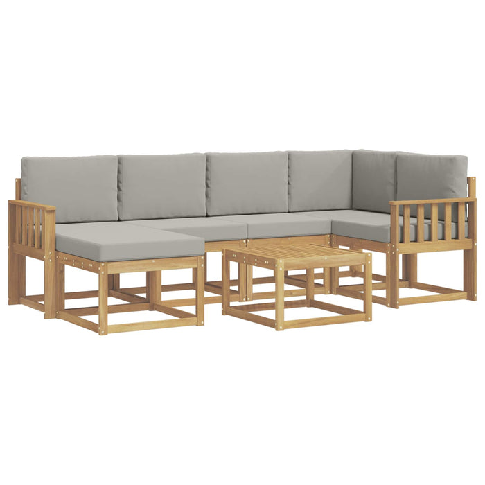 Set de canapele de exterior cu pernă 7 pcs Alb și gri deschis WALTI