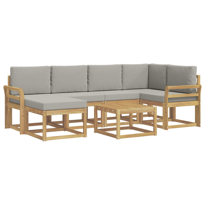 Set de canapele de exterior cu pernă 7 pcs Alb și gri deschis WALTI