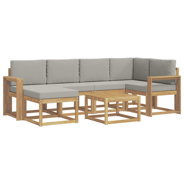 Set de canapele de exterior cu pernă 7 pcs Alb și gri deschis WALTI