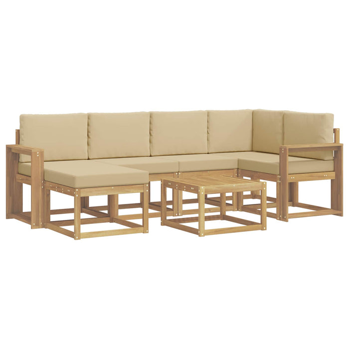 Set de canapele de exterior cu pernă 7 pcs Alb și Bej WALTI