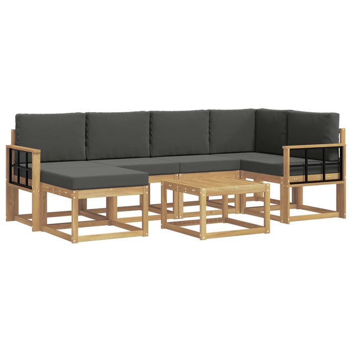 Set de canapele de exterior cu pernă 7 pcs Alb și antracit WALTI