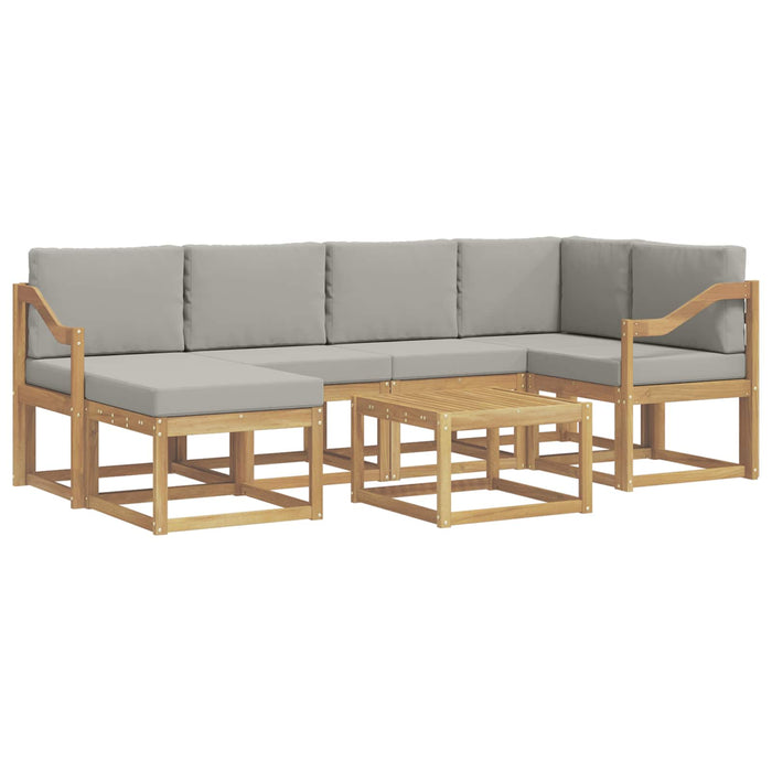 Set de canapele de exterior cu pernă 7 pcs Alb și gri deschis WALTI