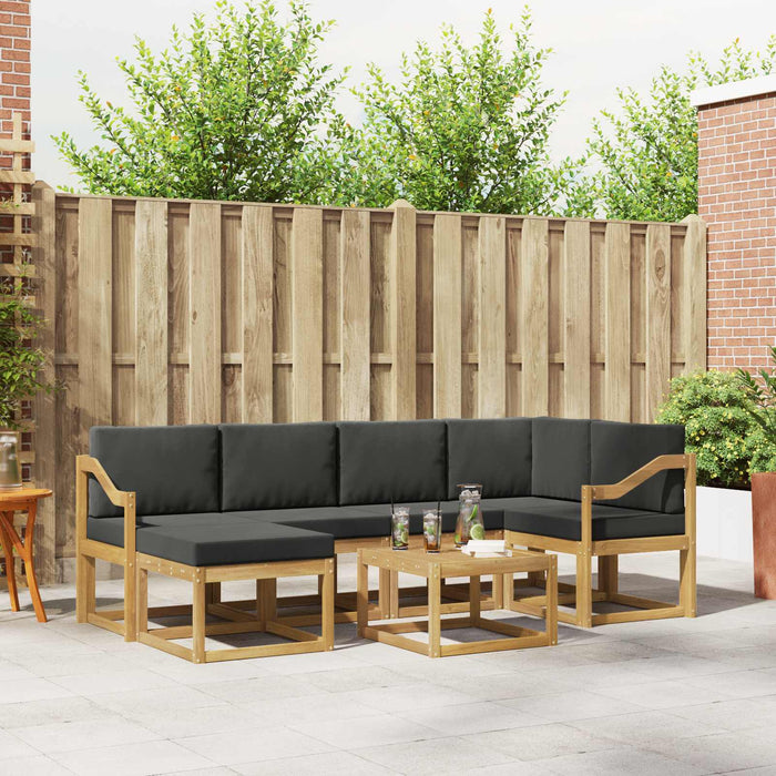 Set de canapele de exterior cu pernă 7 pcs Alb și antracit WALTI