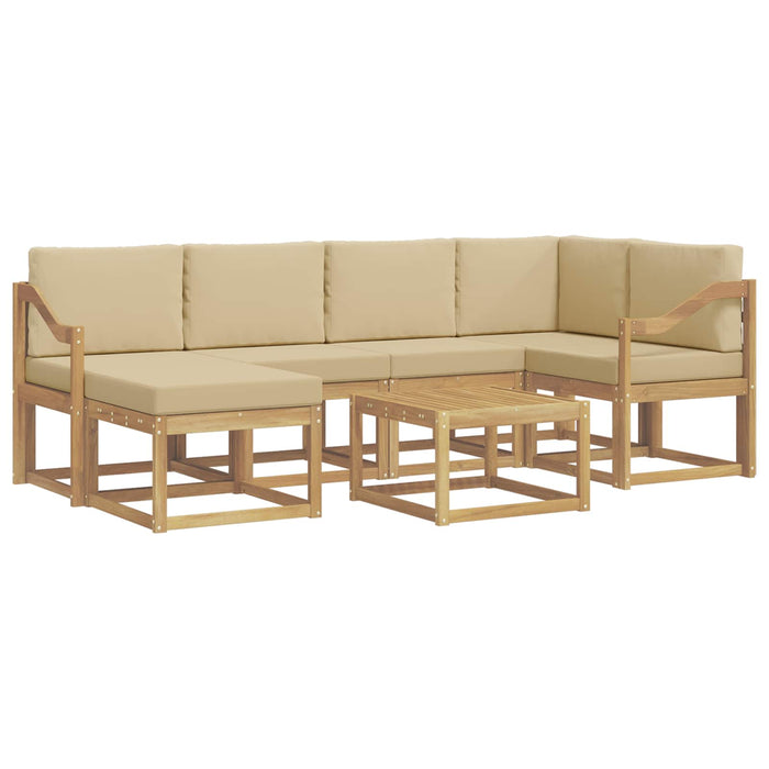 Set de canapele de exterior cu pernă 7 pcs Alb și Bej WALTI