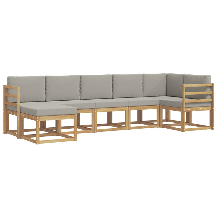 Set de canapele de exterior cu pernă 7 pcs Alb și gri deschis WALTI