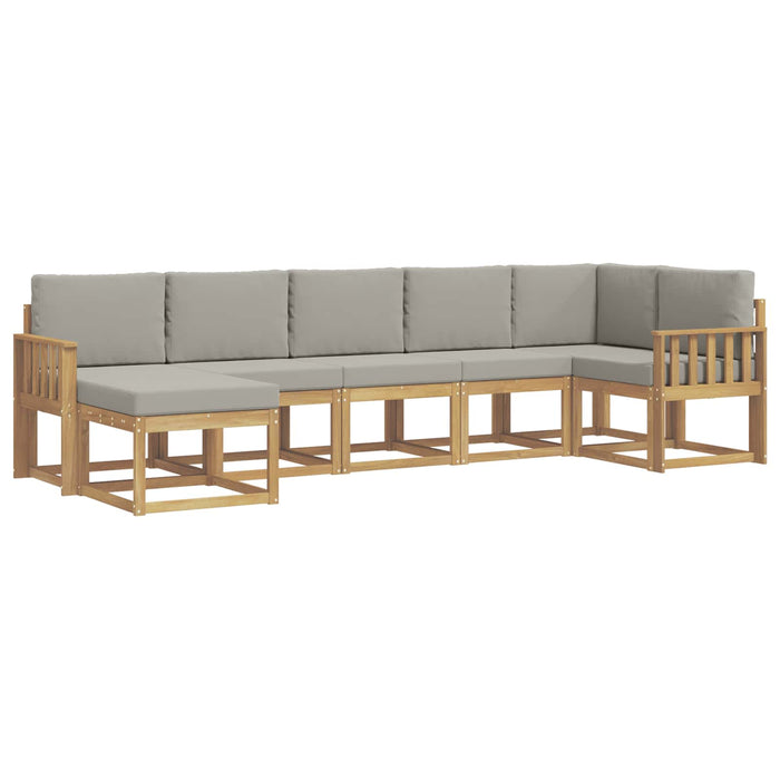 Set de canapele de exterior cu pernă 7 pcs Alb și gri deschis WALTI