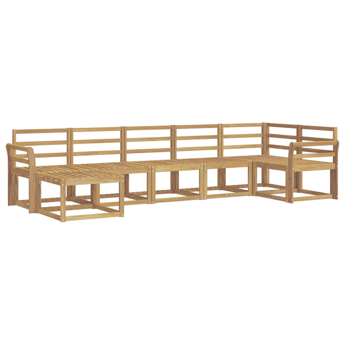 Set de canapele de exterior 7 pcs Alb Lemn Solid de Acacia WALTI