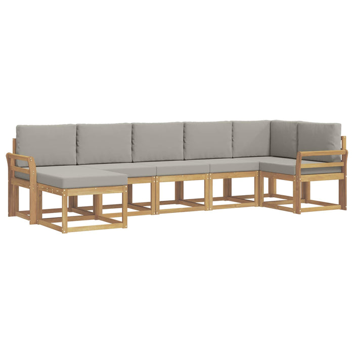 Set de canapele de exterior cu pernă 7 pcs Alb și gri deschis WALTI
