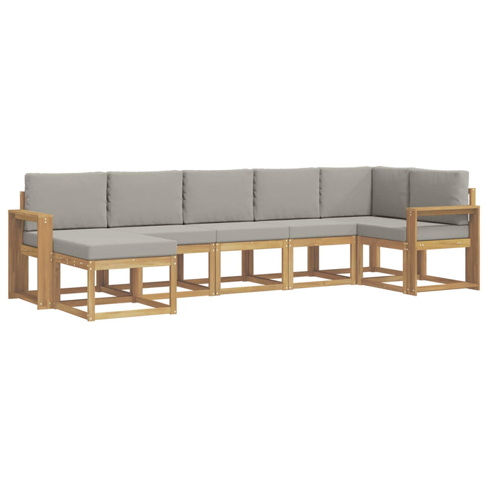 Set de canapele de exterior cu pernă 7 pcs Alb și gri deschis WALTI