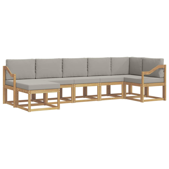 Set de canapele de exterior cu pernă 7 pcs Alb și gri deschis WALTI