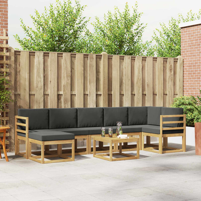 Set de canapele de exterior 8 pcs Alb și antracit Poliester WALTI