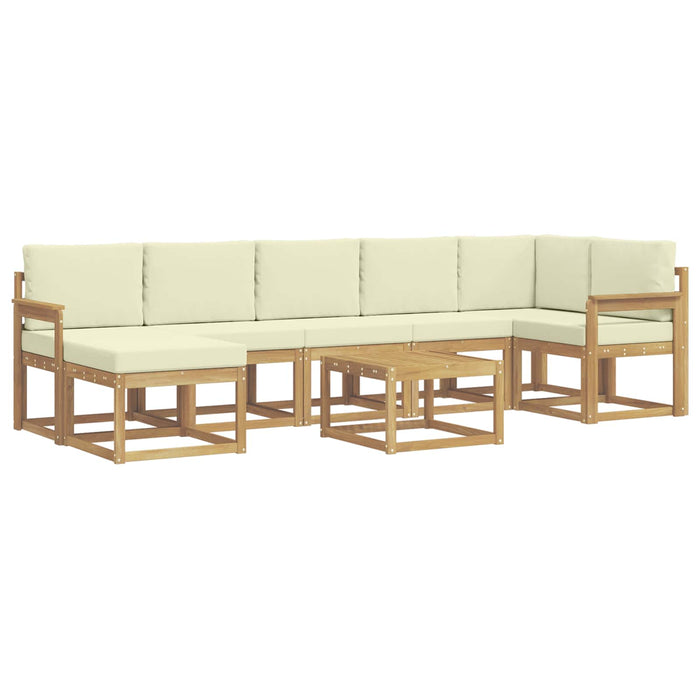 Set de canapele de exterior 8 pcs Alb și crem Poliester WALTI