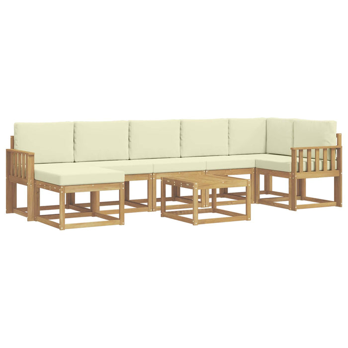 Set de canapele de exterior 8 pcs Alb și crem Poliester WALTI
