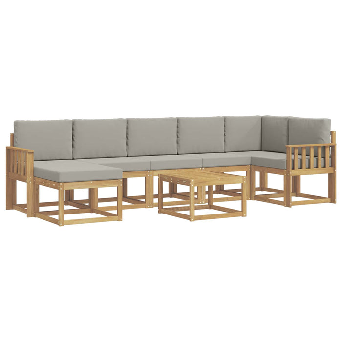 Set de canapele de exterior 8 pcs Alb și gri deschis WALTI