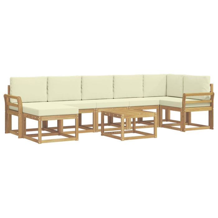 Set de canapele de exterior 8 pcs Alb și crem Poliester WALTI