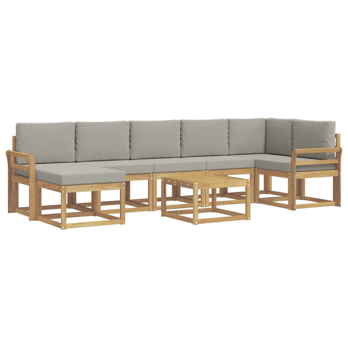 Set de canapele de exterior 8 pcs Alb și gri deschis WALTI