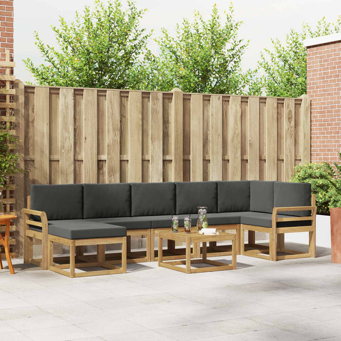 Set de canapele de exterior 8 pcs Alb și antracit Poliester WALTI