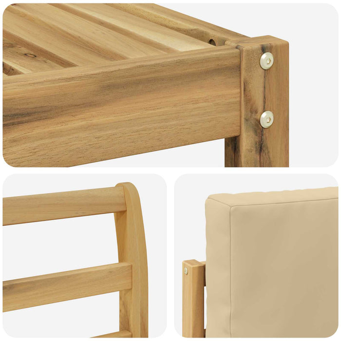 Set de canapele de exterior cu pernă 8 pcs Alb și Bej Poliester WALTI