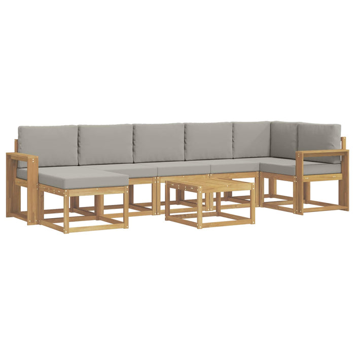 Set de canapele de exterior 8 pcs Alb și gri deschis WALTI