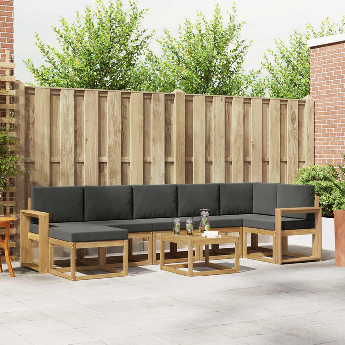 Set de canapele de exterior 8 pcs Alb și antracit Poliester WALTI
