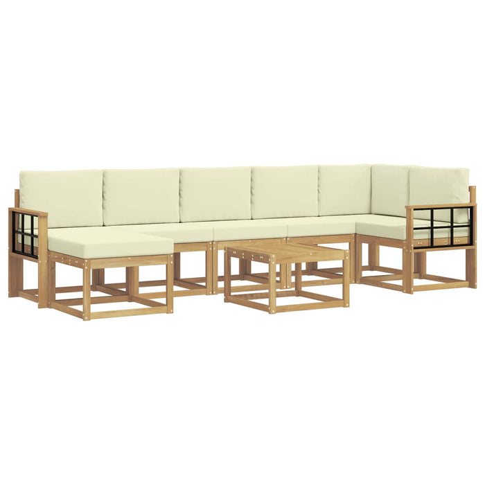 Set de canapele de exterior 8 pcs Alb și crem Poliester WALTI