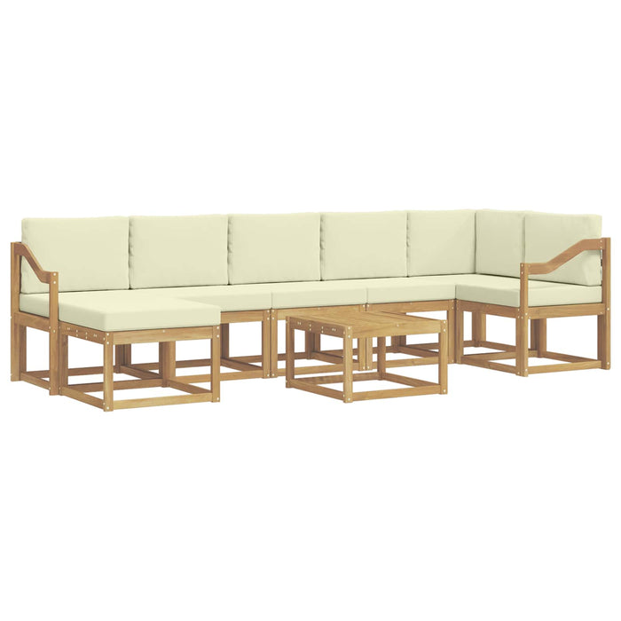 Set de canapele de exterior 8 pcs Alb și crem Poliester WALTI