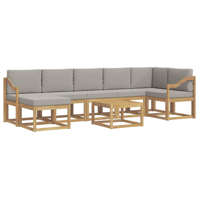 Set de canapele de exterior 8 pcs Alb și gri deschis WALTI