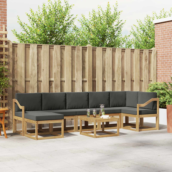 Set de canapele de exterior 8 pcs Alb și antracit Poliester WALTI