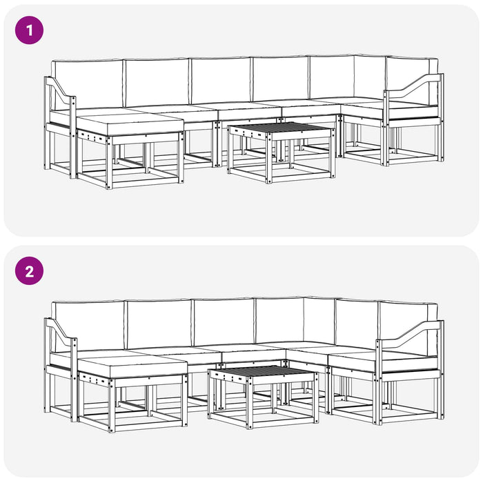 Set de canapele de exterior 8 pcs Alb și antracit Poliester WALTI
