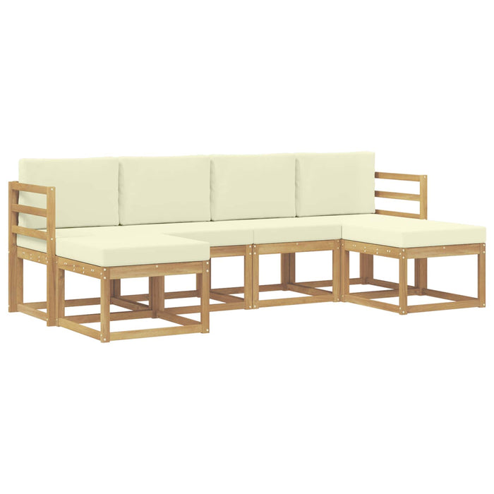 Set de canapele de exterior 6 pcs Natural și Crem Poliester WALTI