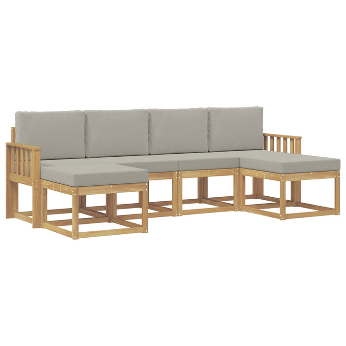 Set de canapele de exterior cu pernă 6 pcs Alb și gri deschis WALTI