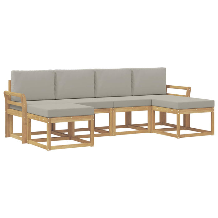 Set de canapele de exterior cu pernă 6 pcs Alb și gri deschis WALTI