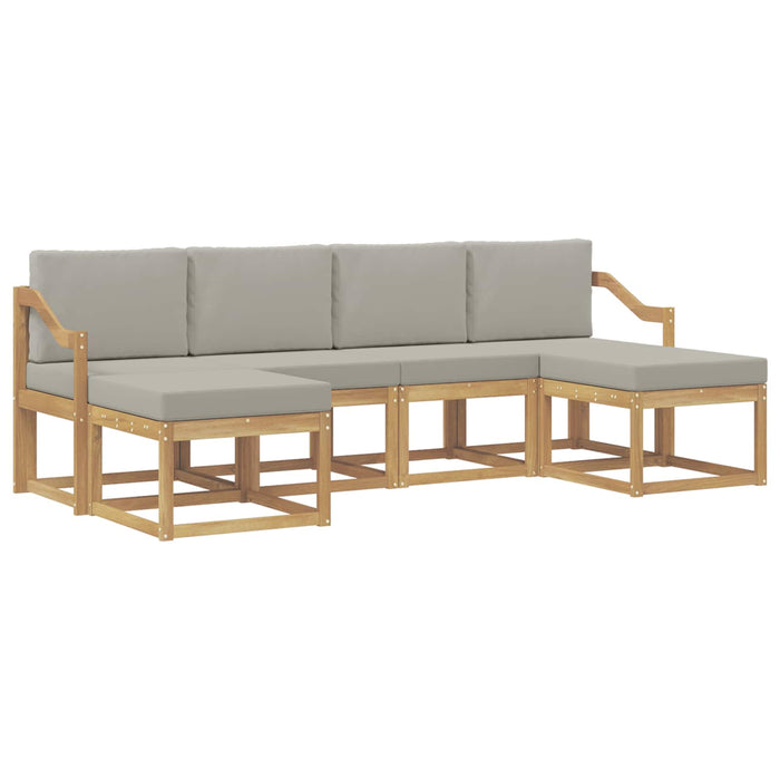Set de canapele de exterior cu pernă 6 pcs Alb și gri deschis WALTI