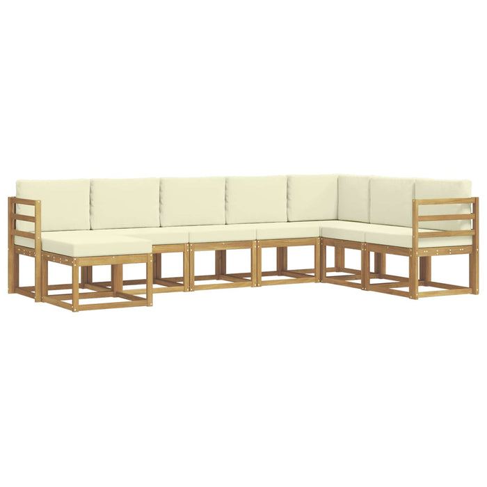 Set de canapele de exterior cu pernă 8 pcs Alb și crem WALTI