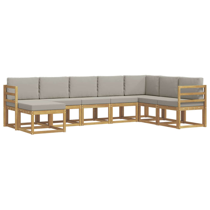 Set de canapele de exterior cu pernă 8 pcs Alb și gri deschis WALTI