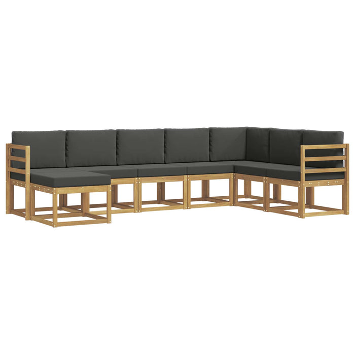 Set de canapele de exterior cu pernă 8 pcs Alb și antracit WALTI