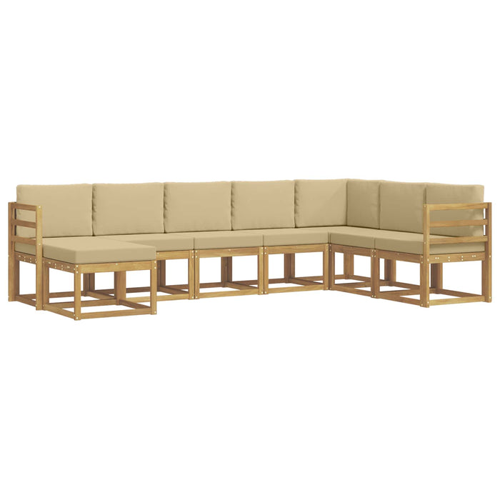 Set de canapele de exterior cu pernă 8 pcs Alb și Bej WALTI