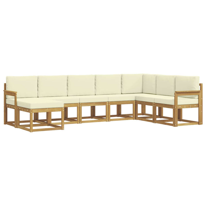 Set de canapele de exterior cu pernă 8 pcs Alb și crem WALTI