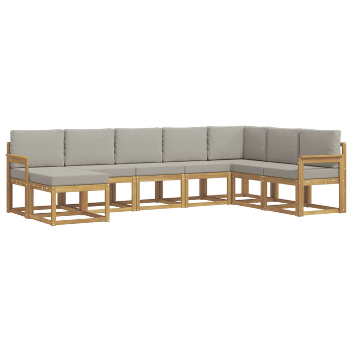 Set de canapele de exterior cu pernă 8 pcs Alb și gri deschis WALTI