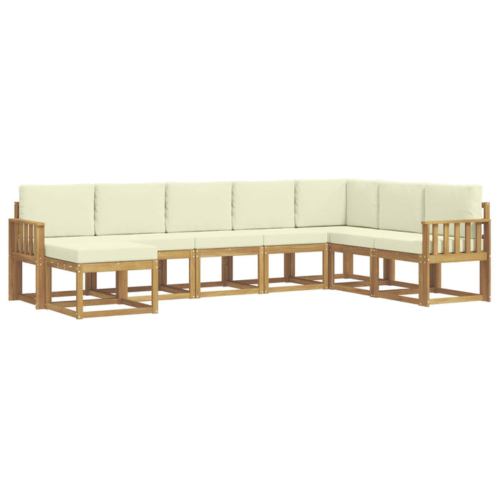 Set de canapele de exterior cu pernă 8 pcs Alb și crem WALTI