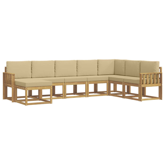 Set de canapele de exterior cu pernă 8 pcs Alb și Bej WALTI
