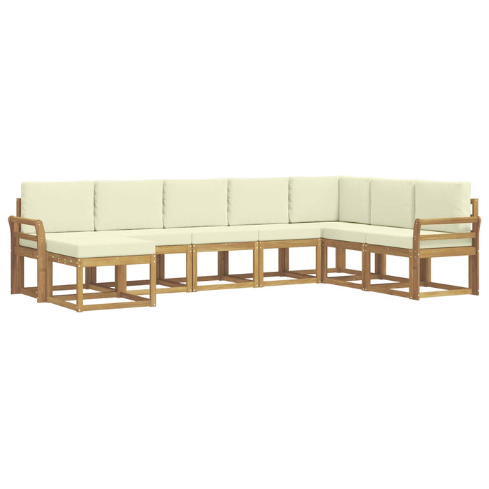 Set de canapele de exterior cu pernă 8 pcs Alb și crem WALTI