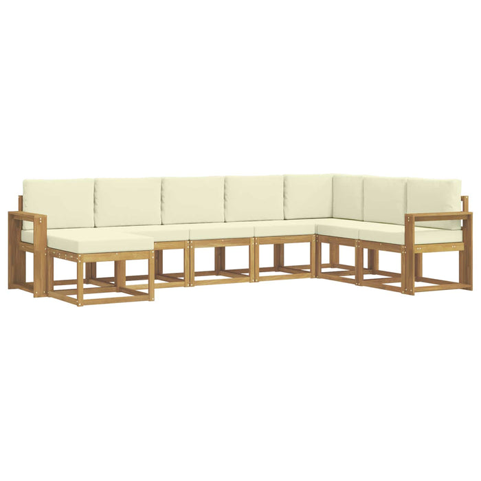 Set de canapele de exterior cu pernă 8 pcs Alb și crem WALTI
